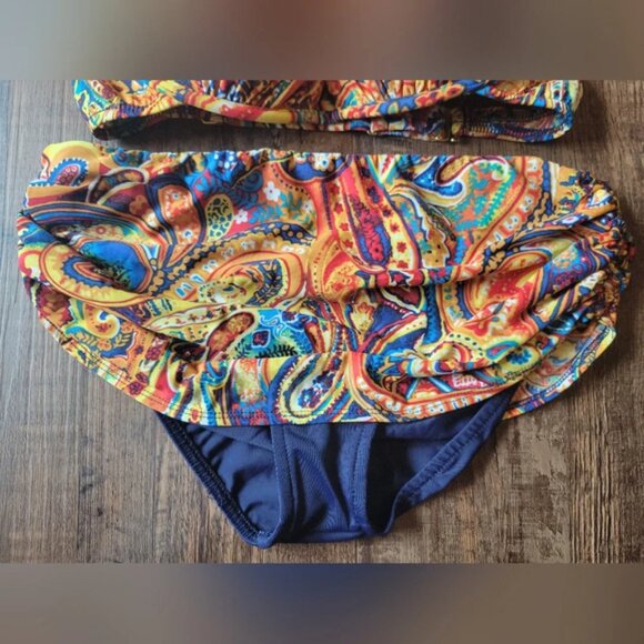 Venus Navy Orage Paisley 2 Piece Set Bikini Swimsuit - Picture 2 of 11